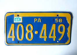1958 Rockin Blue And Gold Pennsylvania License Plate By Jackpotjen 12 00 License Plate Plates Retro Men