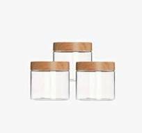 Custom size and label clear 16oz plastic storage jar with ...
