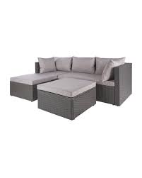 Our luxor modular rattan sofa set with a standard rattan table a or upgrade to a fire pit table. Anthracite Rattan Corner Sofa Aldi Uk