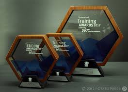 Qld Government 2017 Training Awards Potato Press Trophy Design Plaque Design Custom Awards