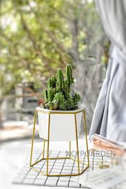 Maybe you would like to learn more about one of these? Gold Geometric Planter Holder Metal Iron Rack With White Small Ceramic Flower Pot For Succulents He Ceramic Flower Pots Small Ceramic Planter Geometric Planter