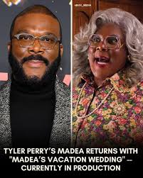 Tyler Perry is bringing back the iconic Madea character for his 13th film  called “Madea's Destination Wedding” 📷: @blex_media