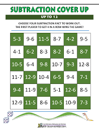 You'll find all the instructions and the game board at the link below. Subtraction Games For Kids