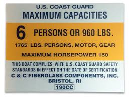 What is the important safety information found on a boat's capacity plate. Boat Capacity Plates Quality Name Plate