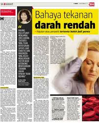Alkohol, barbiturat dan beberapa jenis ubat yang dibeli sendiri sekiranya diambil dengan ubat tekanan darah tinggi hipotensi selepas makan (postprandial hypotension) hipotensi 'postprandial' ini akan terjadi selepas makan Bahaya Tekanan Darah Rendah Klik