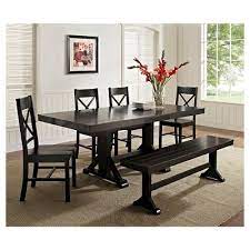 Constructed of solid wood in warm antique walnut finish. Wood Extendable Dining Table Antique Black Saracina Home In 2021 Black Dining Room Black Dining Table Set Solid Wood Dining Set