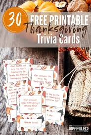 Per butterball, how long should a cooked turkey rest before carving? Printable Thanksgiving Trivia Cards My Joy Filled Life