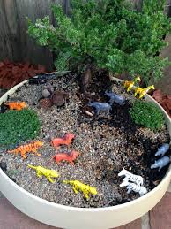 Small World Provocation On A Planter At Puzzles Family Day Care Alvtradgard Tradgardslekar Fairy Garden Diy