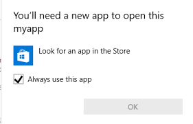 To fix this problem, you can try suggestions mentioned below. Windows 10 Opens You Ll Need A New App To Open Myapp When Trying To Start A Process Stack Overflow