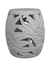 Black And White Ceramic Garden Stool Love This Frangipani Plumeria White Ceramic Garden Stool Oturma Odasi Tasarimlari Seramik Tasarim