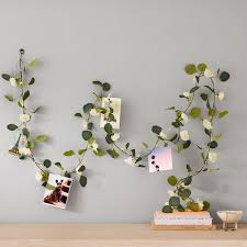 Mirror with vines and fairy lights. Vine Garland With Fairy Lights Photo Clips Pottery Barn Teen