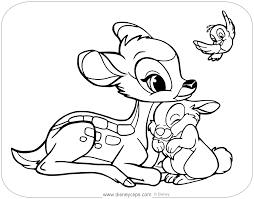 Bambi, coloring, free, movie, pictures, print. Bambi Coloring Pages 3 Disneyclips Com