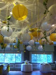 Ceiling Decor Tulle Lighted Paper Lanterns And Flowers Crystal Garland And Fresh Blooms Hung Paper Lantern Lights Tent Decorations Wedding Tent Decorations