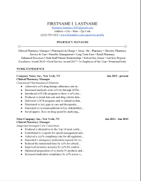 Pharmacy Manager Resume Example Free Download