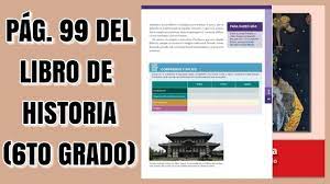 #370,358 in libros en español. Pag 99 Del Libro De Historia Sexto Grado Youtube