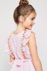 Pinstripe Ruffled Baby Doll Dress Hayden Girls Girls Ruffle Dress Dresses Kids Girl Doll Dress