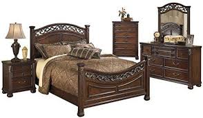 Amazon Com Ashley Leahlyn 5pc Bedroom Set Queen Panel Bed Dresser Mirror One Nightstan Bedroom Sets Queen Ashley Bedroom Furniture Sets Bedroom Furniture Sets