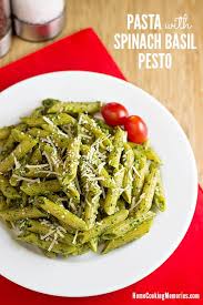 Pasta With Spinach Pesto Sauce 15 Minutes Or Less Is All You Ll Need To Make This Easy Dinner Idea 15minutes Basil Pesto Recipes Recipes Healthy Recipes