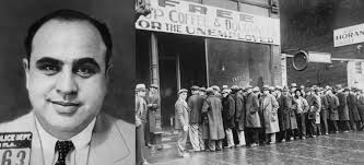 During the Great Depression, Al Capone started one of the first soup  kitchens, called "Free Soup Coffee & Doughnuts for the Unemployed."  Capone's soup kitchen served breakfast, lunch, and dinner to an
