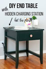 Diy End Table With Charging Station In 2020 Diy End Tables Diy Nightstand Simple Woodworking Plans