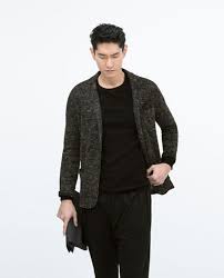 Achetez maintenant blazer en maille. Veste Maille Col Contrastant Gilets Pull Homme Jackett Herrin Zara