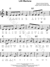 Marlene Dietrich "Lilli Marlene" Sheet Music for Beginners in C Major -  Download & Print - SKU: MN0151004