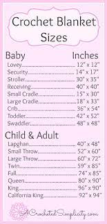 Soft baby crochet yarns in stock. Standard Blanket Sizes A Crocheted Simplicity Crochet Blanket Sizes Crochet Blanket Size Chart Blanket Size Chart