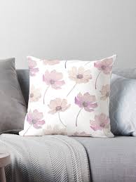 Pink Field Of Cosmos Flowers Throw Pillow By Miss Belle Throw Pillows Pillows Cosmos Flowers