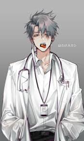 Animeboy Mangaboy Art Doctor Grayhair Anime Drawings Boy Dark Anime Guys Cool Anime Guys