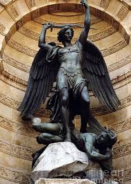 Michael the archangel patron saint statues. Paris Saint Michael Archangel Statue Monument St Michael Fountain Square Greeting Card For Sale By Kathy Fornal