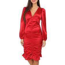 Téléchargez de superbes images gratuites sur robe rouge. Robe Rouge Satinee Froncee A Manches Bouffantes