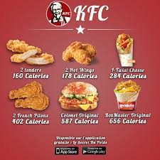 Comparaison Calories Fast Food Kfc Poulet Tenders Par Le Secret Du Poids Calories Des Aliments Alimentation Calories