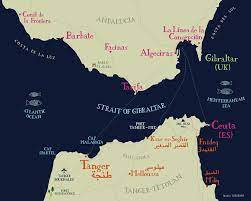 Evidence of the first human habitation of the area by neanderthals dates back to 125,000 years ago. Illustrated Map Of The Strait Of Gibraltar By Bianca Tschaikner Illustrated Map Map Strait Of Gibraltar