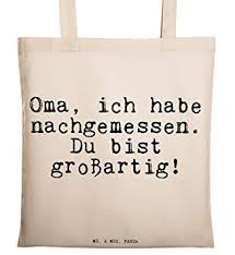 Mr Mrs Panda Tragetasche Mit Spruch Oma Ich Habe Nachgemessen