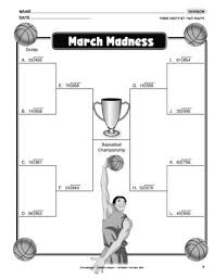 March Madness Is Almost Here This Math Worksheet Provides Practice With Division However A March Madness Math Math Worksheets March Madness Reading Challenge