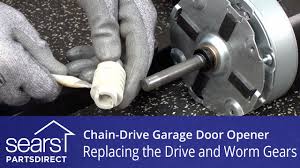 worm gears on a chain drive garage door