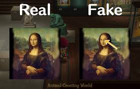 Redd S Paintings Statues Real Vs Fake Art Guide For Animal Crossing New Horizons Animal Crossing Fake Animals Painting