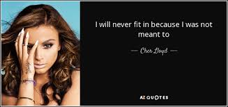 Cher Lloyd Quote I Will Never Fit In Because I Was Not Meant