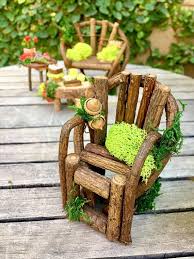 Fairy Garden Furniture Set Fairy Bench And Chair Miniature Miniaturefairygardens Fairy Garden Furniture Fairy Garden Diy Miniature Fairy Gardens