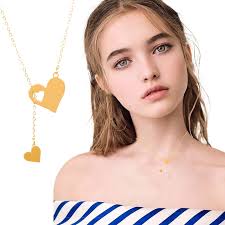 Shldybc Colliers Cœur pour Femmes Collier Cœur Chapelet Femmes Collier en  Acier Inoxydable Or Fille Accessoires Tendance Saint-Valentin Cadeau