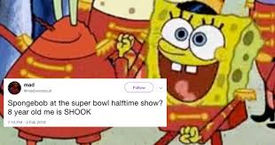In this short, squidward introduces super bowl liii's halftime show right before the song sicko mode plays. Fans Wanted 100 More Spongebob And Sweet Victory During The Super Bowl Halftime Show Nestia