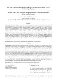 Sistem kerja cv obs grop indonesia ngawi. Pdf The Risk Assessment On Bamboo Weaving Craftsmen In Rajapolah District Tasikmalaya Regency