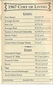 1967 Cost Of Living Had A Baby In 1968 Paid Cash 585 00