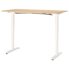 Bekant Bureau Assis Debout Chene Plaque Blanchi Blanc Ikea Ikea Bekant Ikea Bekant Desk Ikea