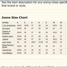 40 True Pants Size Comparison Chart