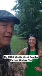 Getting ready for Mixed Doubles at the 2024 PDGA World Championships with  my partner, Lindsay Fish