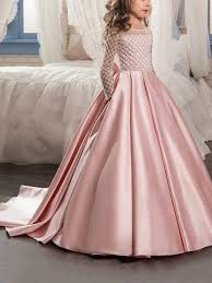 Best Satin Bowknot Princess Dress 2019 Girl Outfit Chill And Slay Kids Gown Girls Party Dress Kids Dress