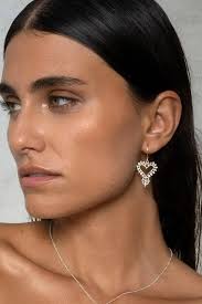 Zoe And Morgan Earrings Heart Rays Earrings Gold Zoe And Morgan Wolf Badger