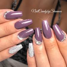 If you want to dress it up a little, try adding glitter. 70 Awesome Coffin Nails With Rhinestones Mauve Nails Purple Nails Rhinestone Nails