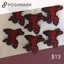 6 Pcs Fireball Whiskey Cloth Patches Logo Clothing Patches Patch Logo Whiskey Logo